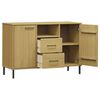 vidaXL Sideboard with Metal Legs Brown 113x40x77 cm Solid Wood OSLO