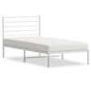 vidaXL Metal Bed Frame without Mattress with Headboard White 100x190cm