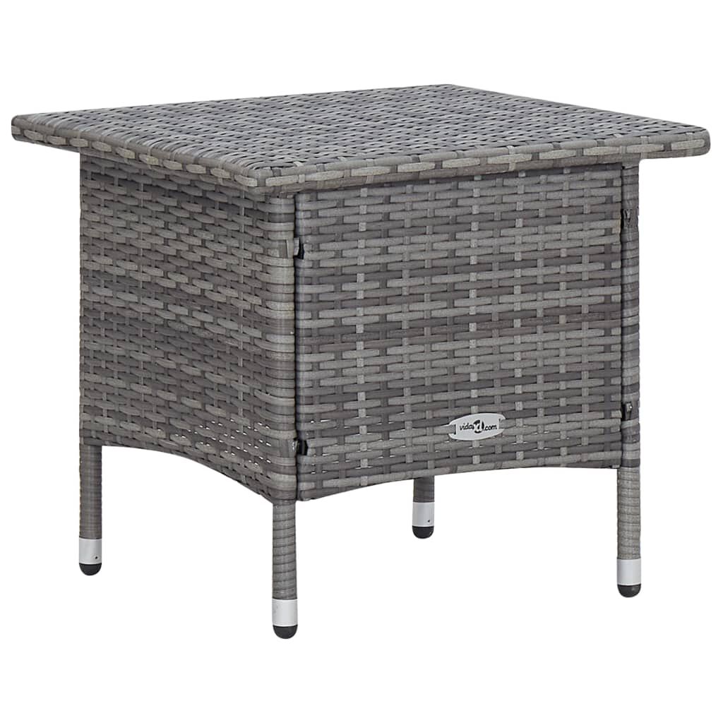 vidaXL 2 Piece Garden Lounge Set with Cushions Poly Rattan Grey