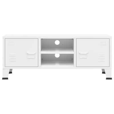 vidaXL Industrial TV Cabinet White 105x35x42 cm Metal