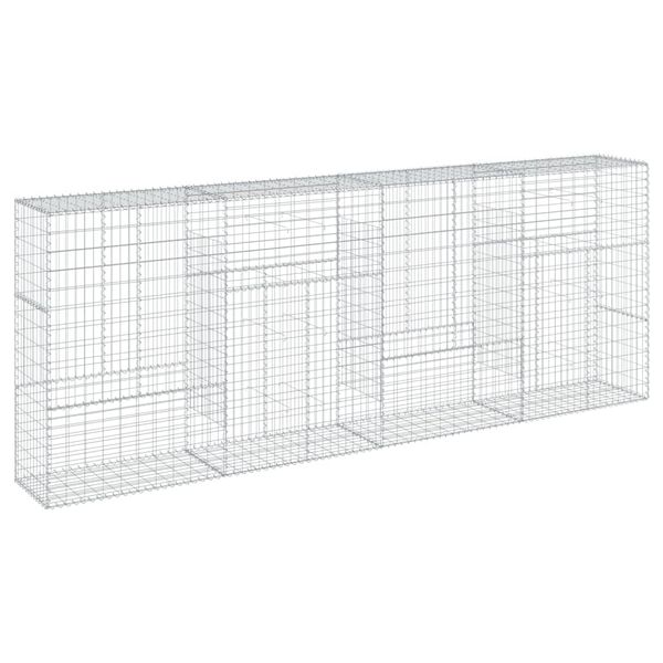 vidaXL Gabion Basket with Cover 400x50x150 cm Galvanised Iron