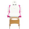 vidaXL Foldable Massage Table 4 Zones Wood White and Pink