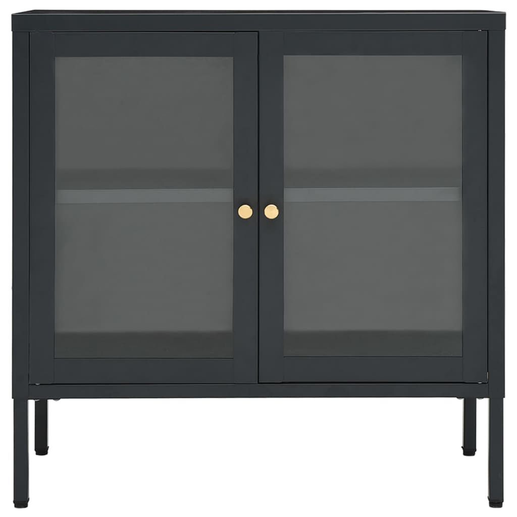vidaXL Sideboard Anthracite 70x35x70 cm Steel and Glass