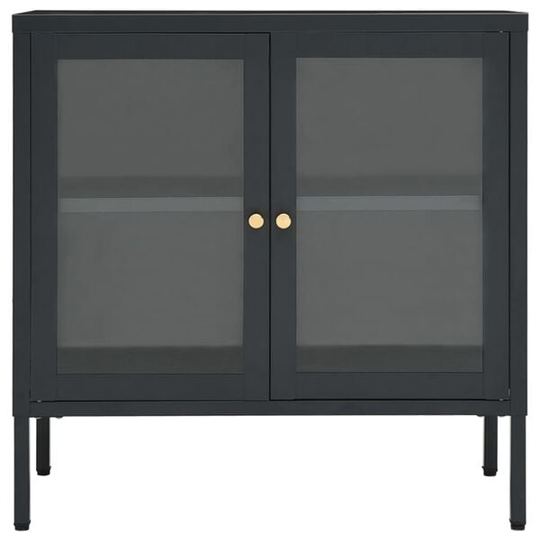 vidaXL Sideboard Anthracite 70x35x70 cm Steel and Glass
