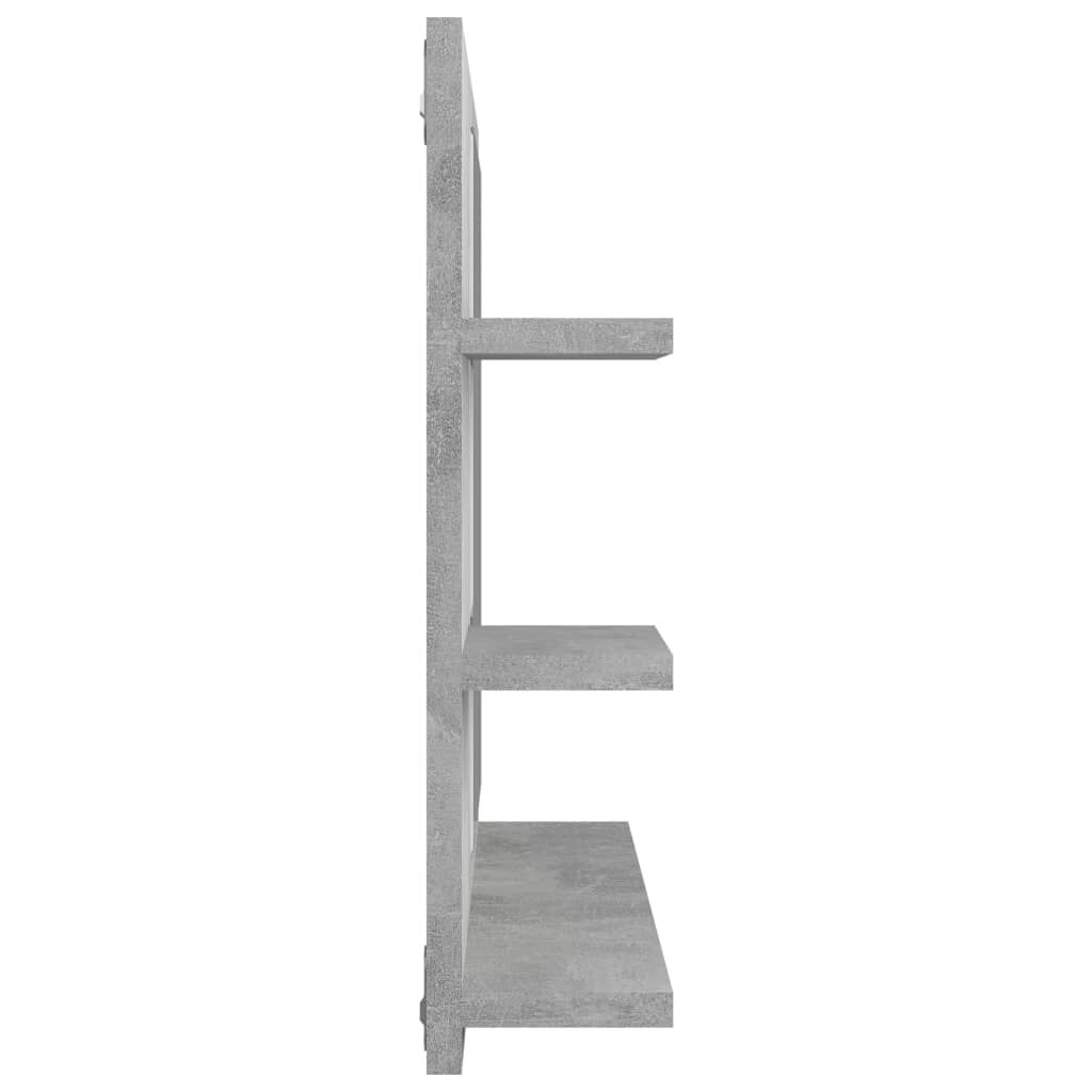 vidaXL Bathroom Mirror Concrete Grey 60x10.5x45 cm Engineered Wood