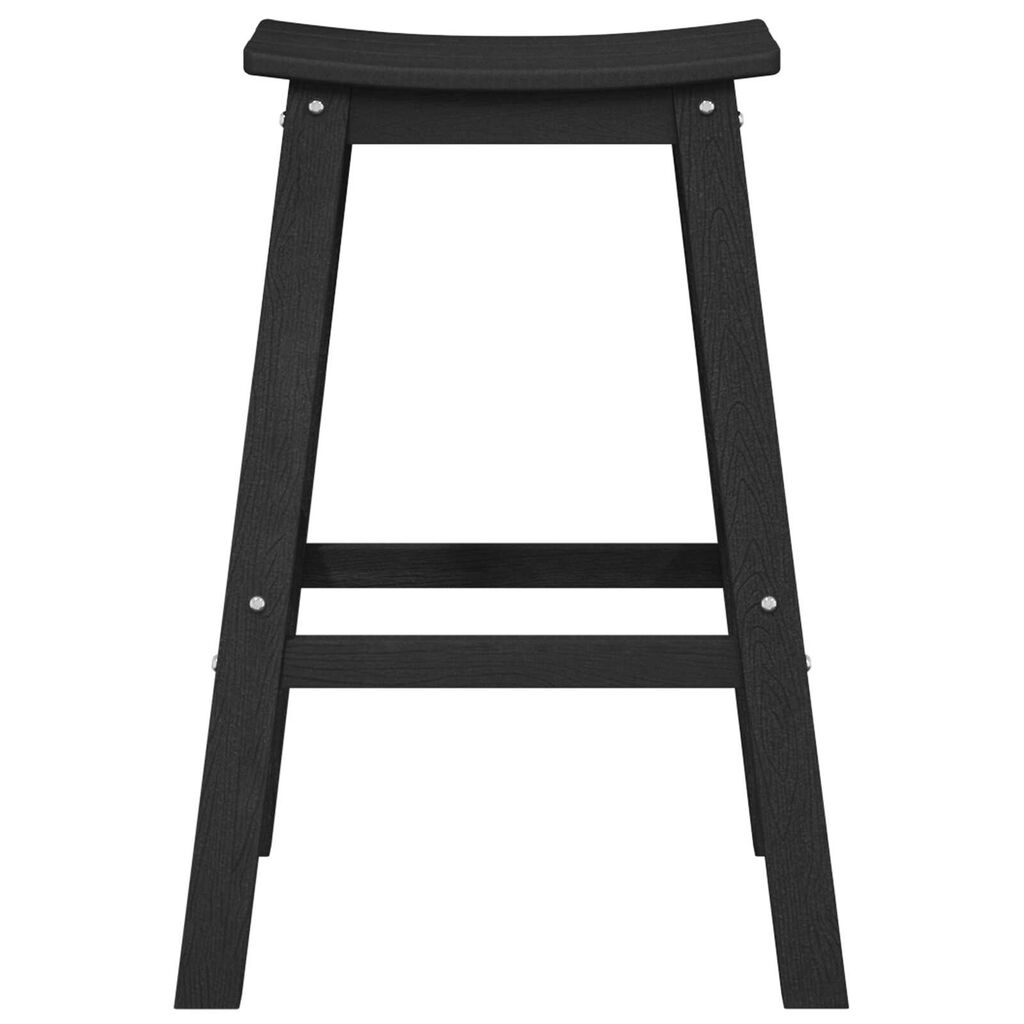 vidaXL Bar Stool 2 pcs Black 52 x 43 x 73.5cm Plastic