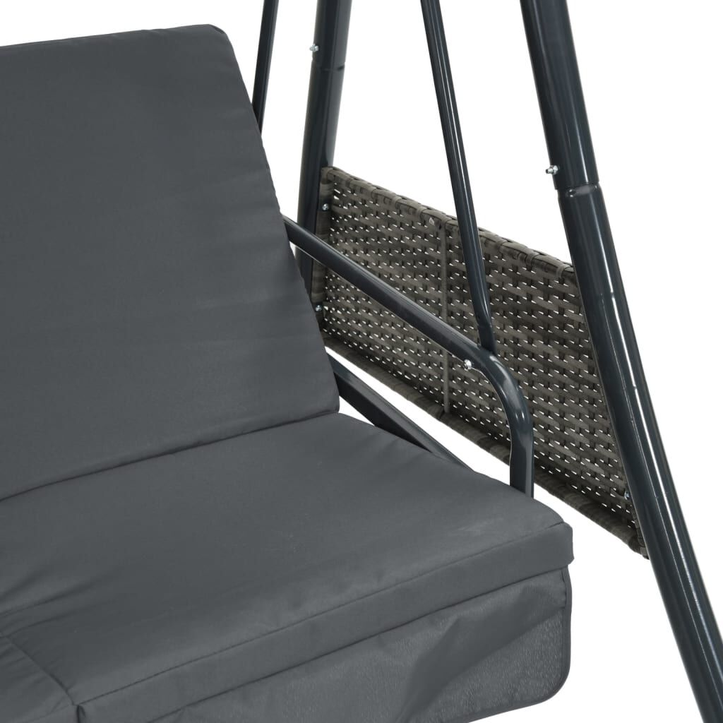 vidaXL Garden Swing Bench with Adjustable Canopy Dark Grey Steel