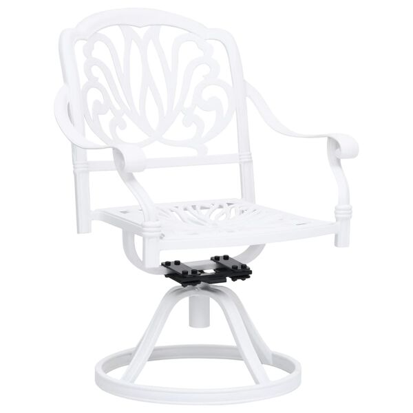 vidaXL 3 Piece Bistro Set Cast Aluminium White