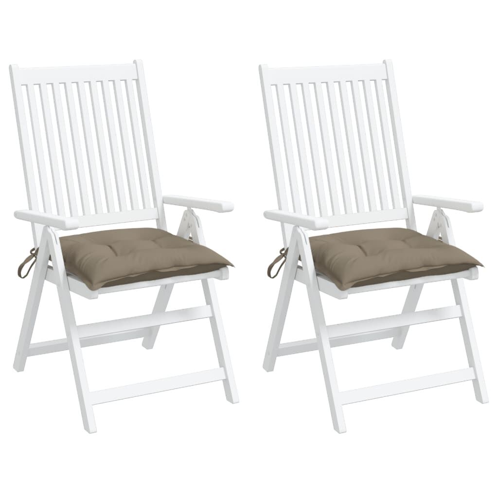 vidaXL Chair Cushions 2 pcs Taupe 40x40x7 cm Oxford Fabric