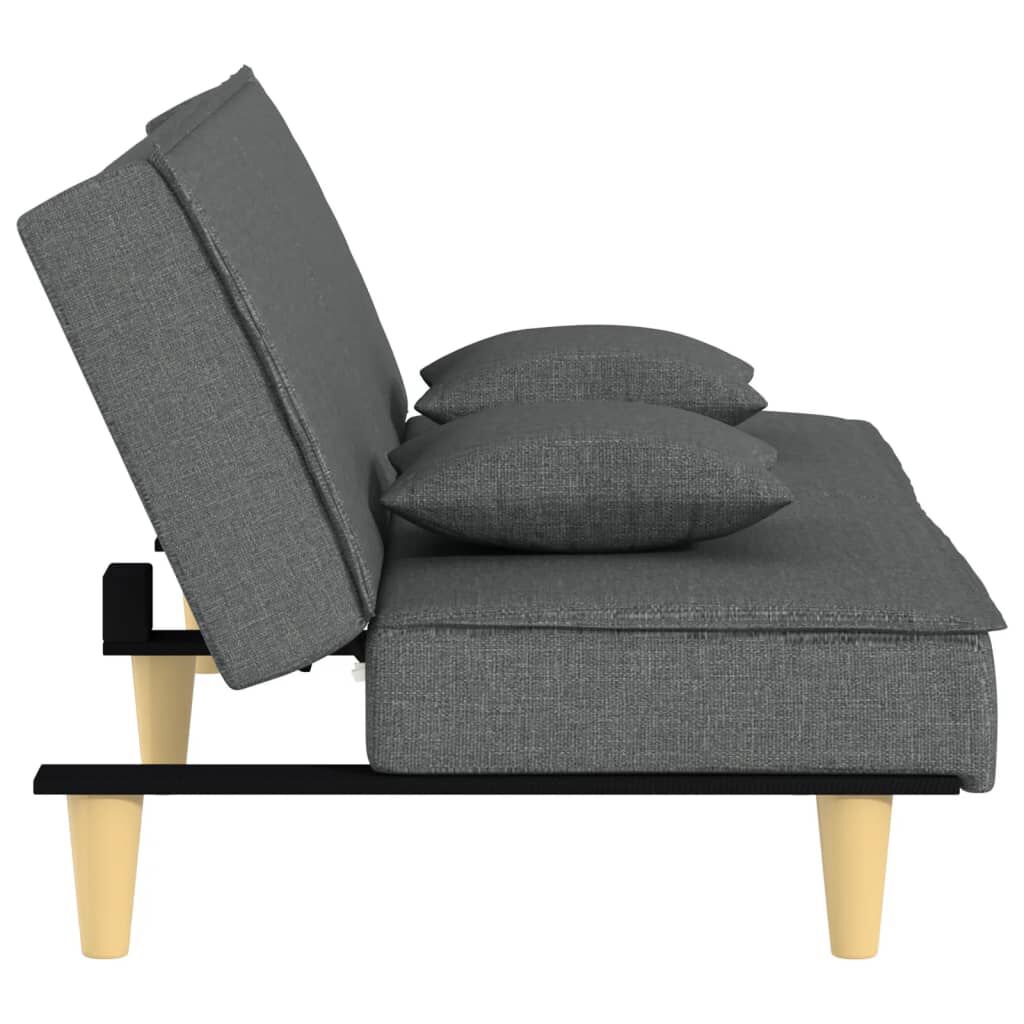 vidaXL Sofa Bed Dark Grey Fabric