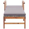 vidaXL Sun Lounger with Cushion Poly Rattan and Solid Acacia Wood Grey