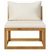 vidaXL 8 Piece Garden Lounge Set with Cushion Cream Solid Acacia Wood