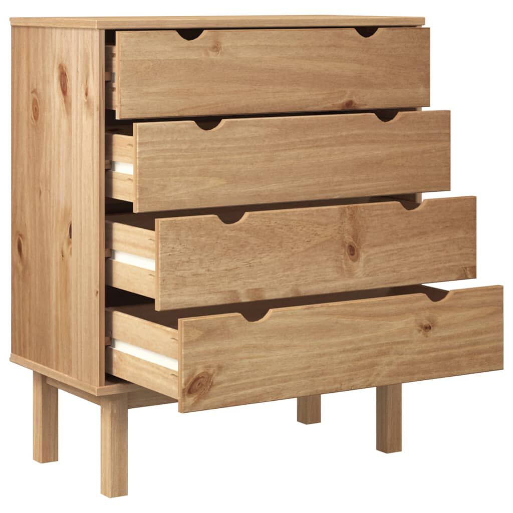 vidaXL Drawer Cabinet OTTA 76.5x39.5x90cm Solid Wood Pine
