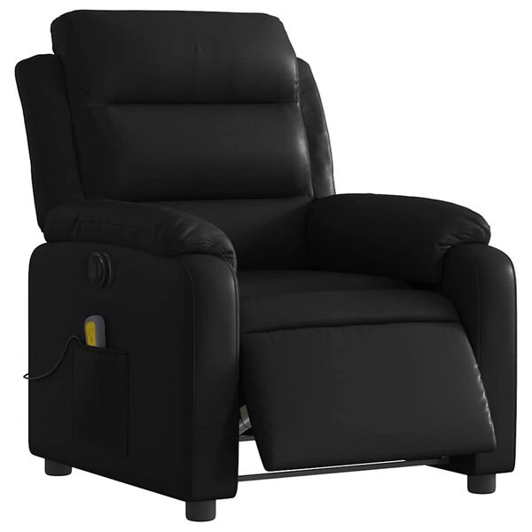 vidaXL Electric Massage Recliner Chair Black Faux Leather
