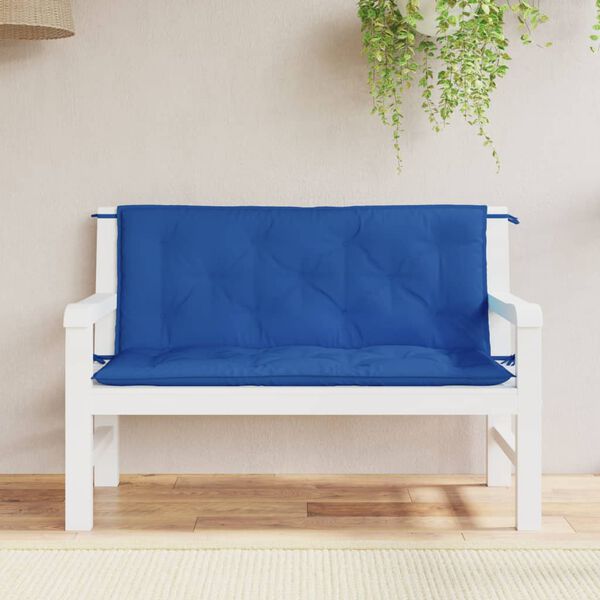 vidaXL Garden Bench Cushions 2pcs Blue 120x50x7cm Oxford Fabric