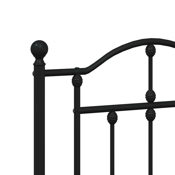 vidaXL Metal Bed Frame without Mattress with Footboard Black 193x203cm