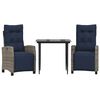 vidaXL 5 Piece Garden Dining Set with Cushions Grey Poly Rattan