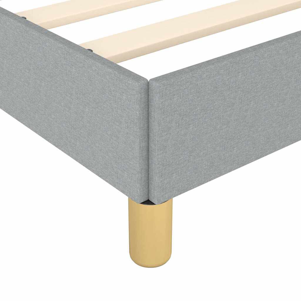 vidaXL Bed Frame without Mattress Light Grey Twin Fabric