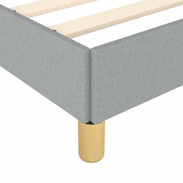 vidaXL Bed Frame without Mattress Light Grey Twin Fabric