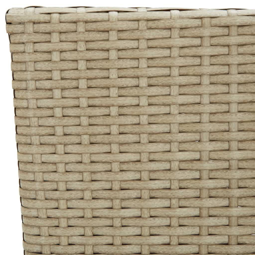 vidaXL 7 Piece Garden Dining Set with Cushions Poly Rattan Beige