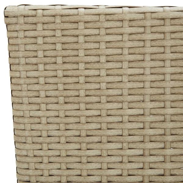 vidaXL 7 Piece Garden Dining Set with Cushions Poly Rattan Beige