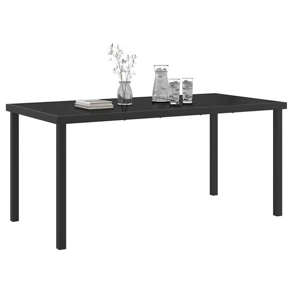 vidaXL Garden Table Black 160 x 80 x 73 cm Metal