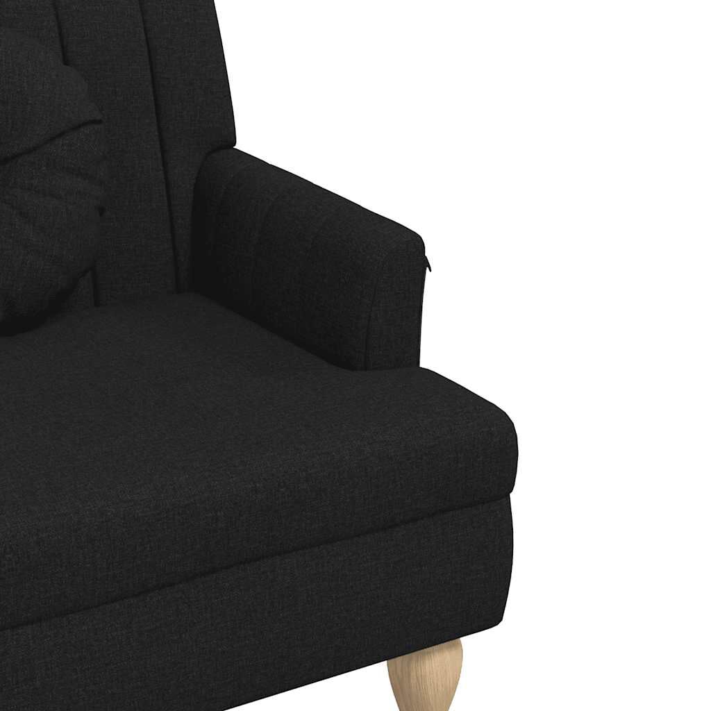 vidaXL Bench with Cushions Black 113x64.5x75.5 cm Fabric