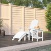 vidaXL Garden Adirondack Chair with Footstool & Table HDPE White