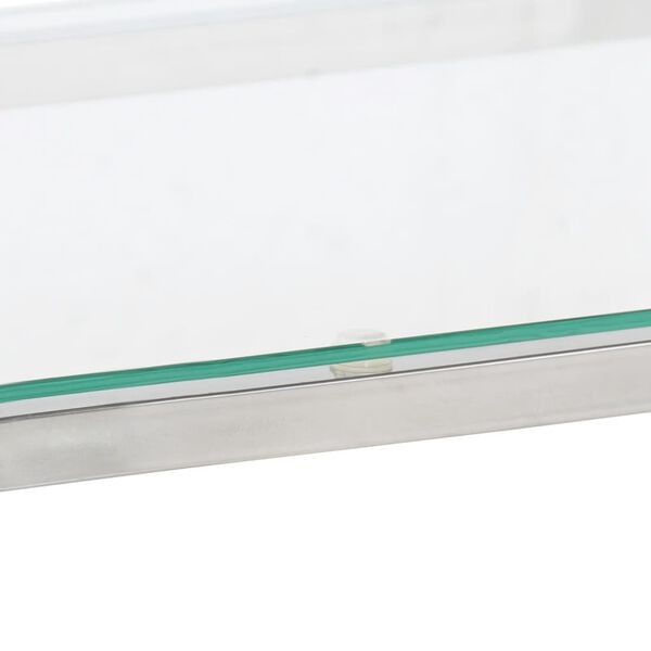 vidaXL Console Table Silver Stainless Steel and Tempered Glass