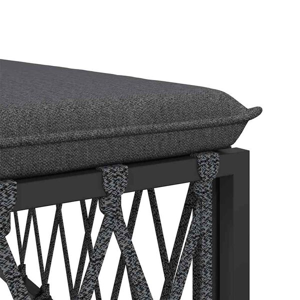 vidaXL Garden Middle Sofa with Cushions Anthracite Woven Fabric