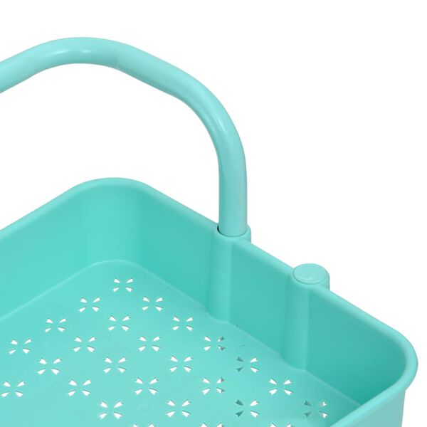 vidaXL 3-Tier Kitchen Trolley Turquoise 42x35x85 cm Iron and ABS