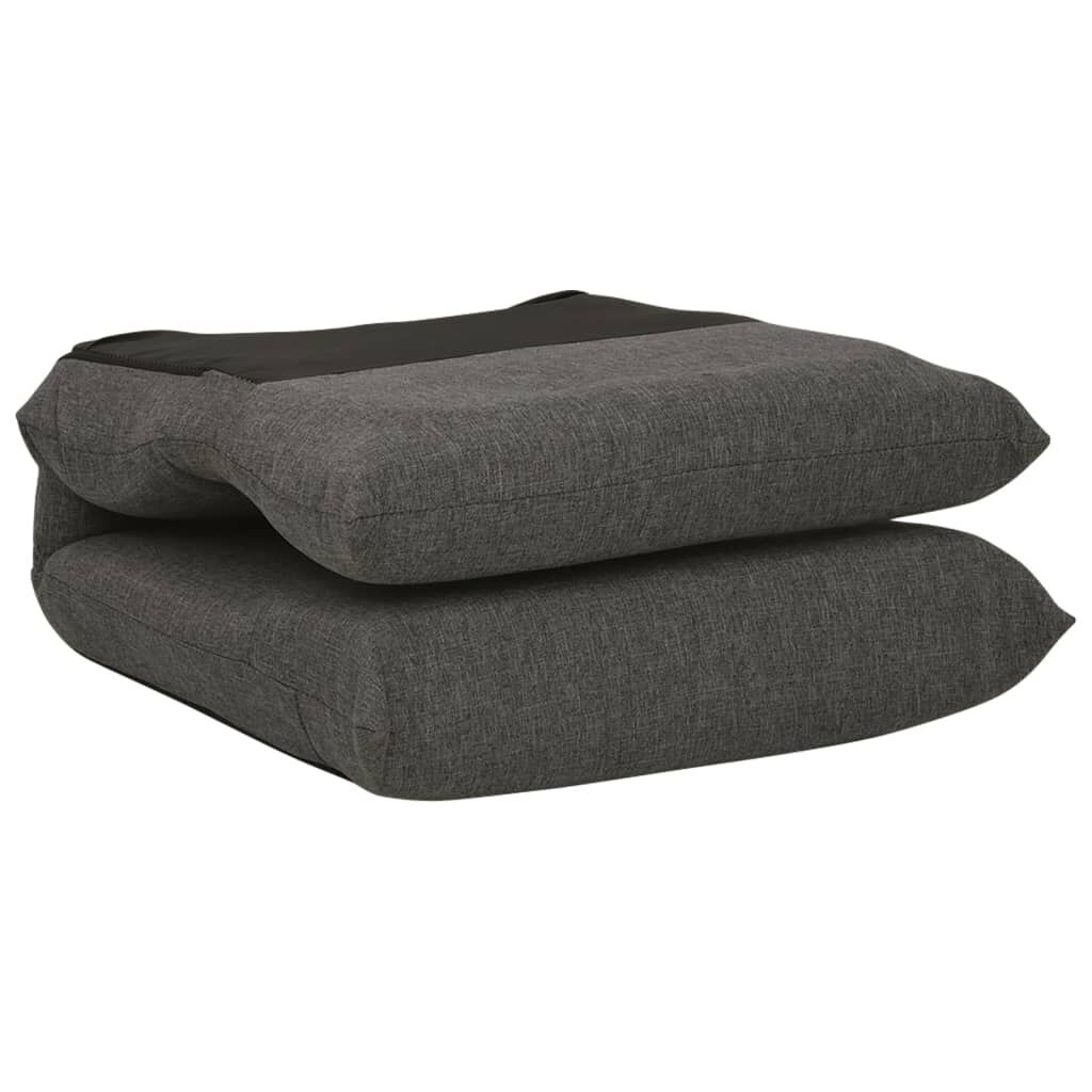vidaxl Folding Floor Chair Dark Grey Fabric
