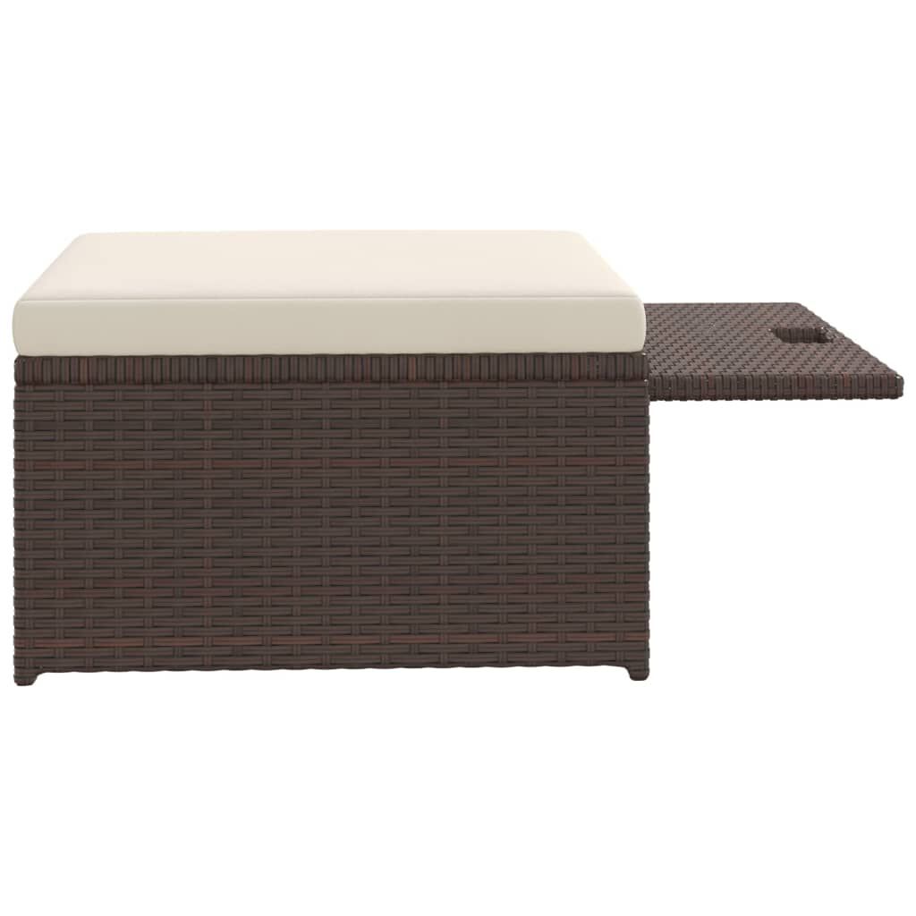 vidaXL 4 Piece Garden Lounge Set with Cushions Poly Rattan Brown