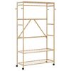 vidaXL Clothes Rack with Shelves and Wheels 110x40x180 cm Bamboo
