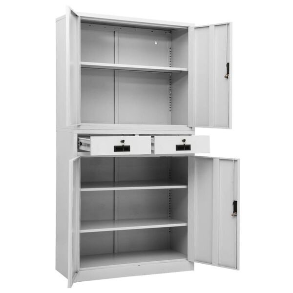 vidaXL Office Cabinet Light Grey 90x40x180 cm Steel