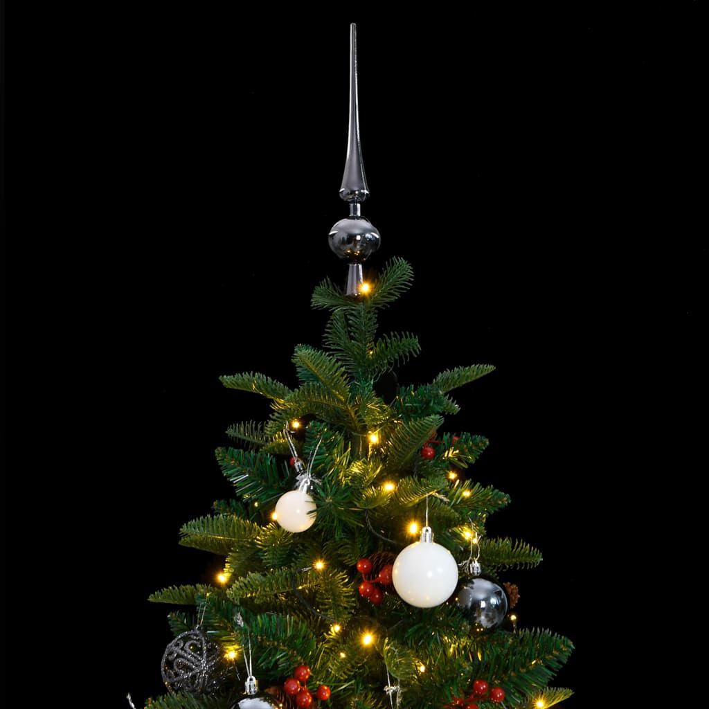 vidaXL Artificial Hinged Christmas Tree 150 LEDs & Ball Set 150 cm