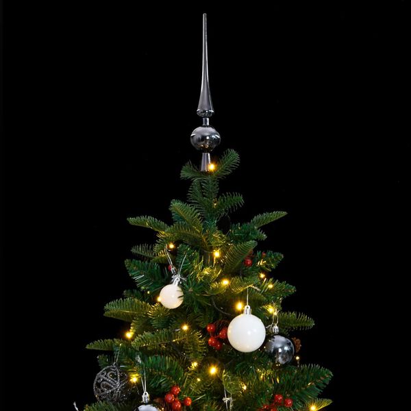 vidaXL Artificial Hinged Christmas Tree 150 LEDs & Ball Set 150 cm