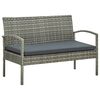vidaXL 5 Piece Garden Lounge Set with Cushions Poly Rattan Grey