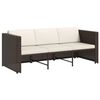 vidaXL 4 Piece Garden Lounge Set with Cushions Poly Rattan Brown