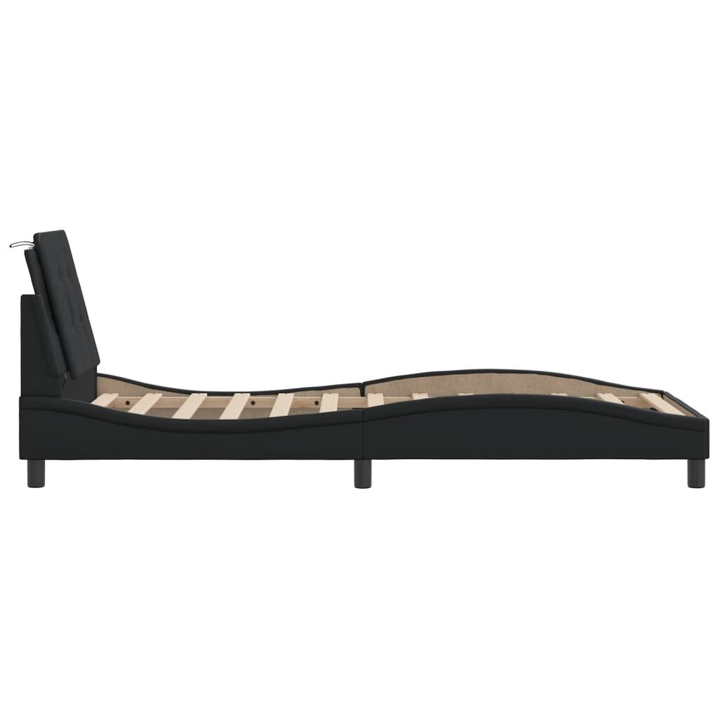 vidaXL Bed Frame without Mattress Black 100x203 cm Faux Leather