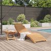 vidaXL Sun Lounger Folding 2 pcs Brown Solid Teak Wood