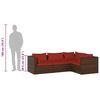 vidaXL 4 Piece Garden Lounge Set with Cushions Poly Rattan Brown