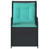 vidaXL Reclining Garden Chairs 2 pcs with Cushions Black Poly Rattan