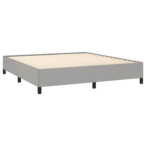 vidaXL Bed Frame without Mattress Light Grey California King Fabric
