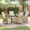 vidaXL Garden Dining Set with Cushion 5 pcs Beige Poly Rattan