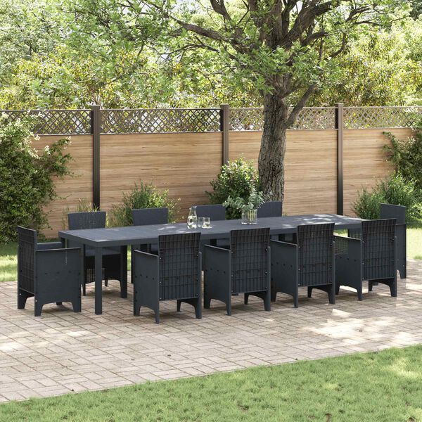 vidaXL Garden Table Anthracite 350 x 100 x 74 cm Poly Rattan