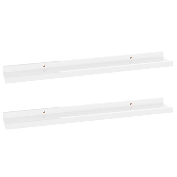 vidaXL Wall Shelves 2 pcs High Gloss White 60x9x3 cm