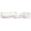 vidaXL 7 Piece Garden Lounge Set with Cushions White Solid Wood