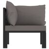 vidaXL Sectional Corner Sofa with Left Armrest Poly Rattan Anthracite
