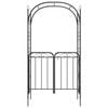 vidaXL Garden Arch with Gate Black 108x45x235 cm Steel